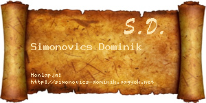 Simonovics Dominik névjegykártya